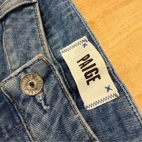 PAIGE ANESSA COVERED BUTTON & RAW HEM WIDE LEG LILAH DESTRUCTED - Picture 8 of 11